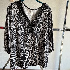 Womens size 1X Perception Black dressy top